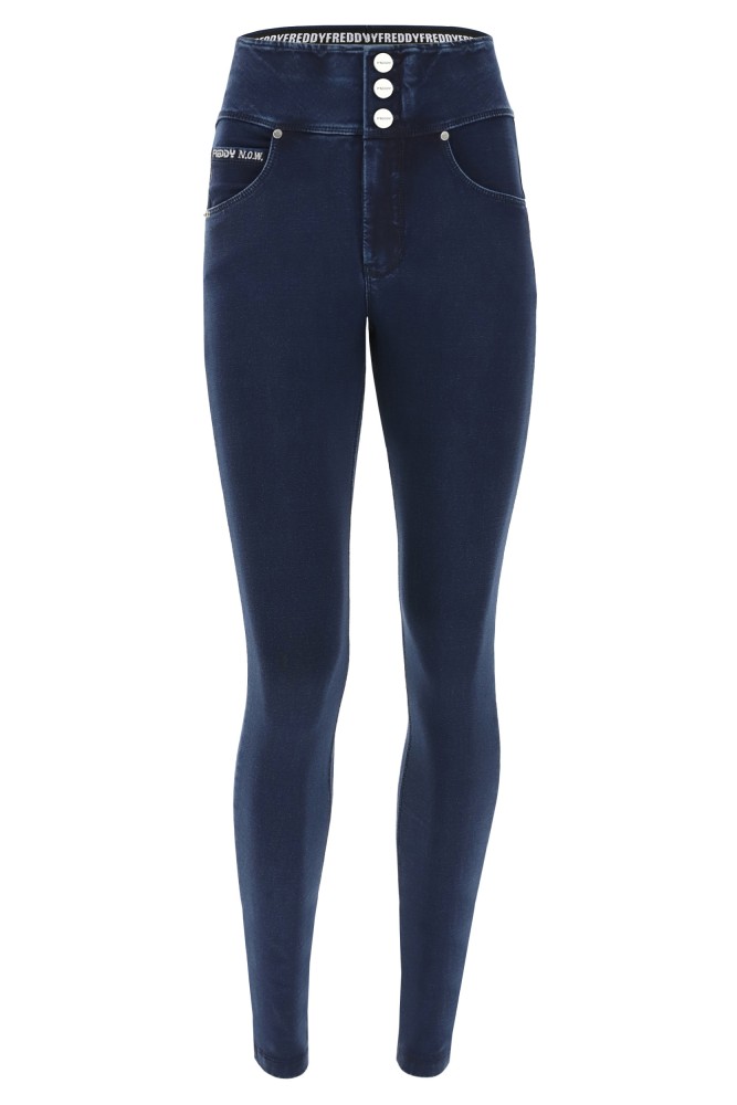 N.O.W.® skinny hlače z visokim pasom iz denim jersey tkanine