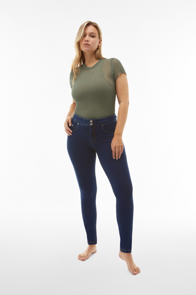 N.O.W.® hlače od traper jerseya sa višim  strukom