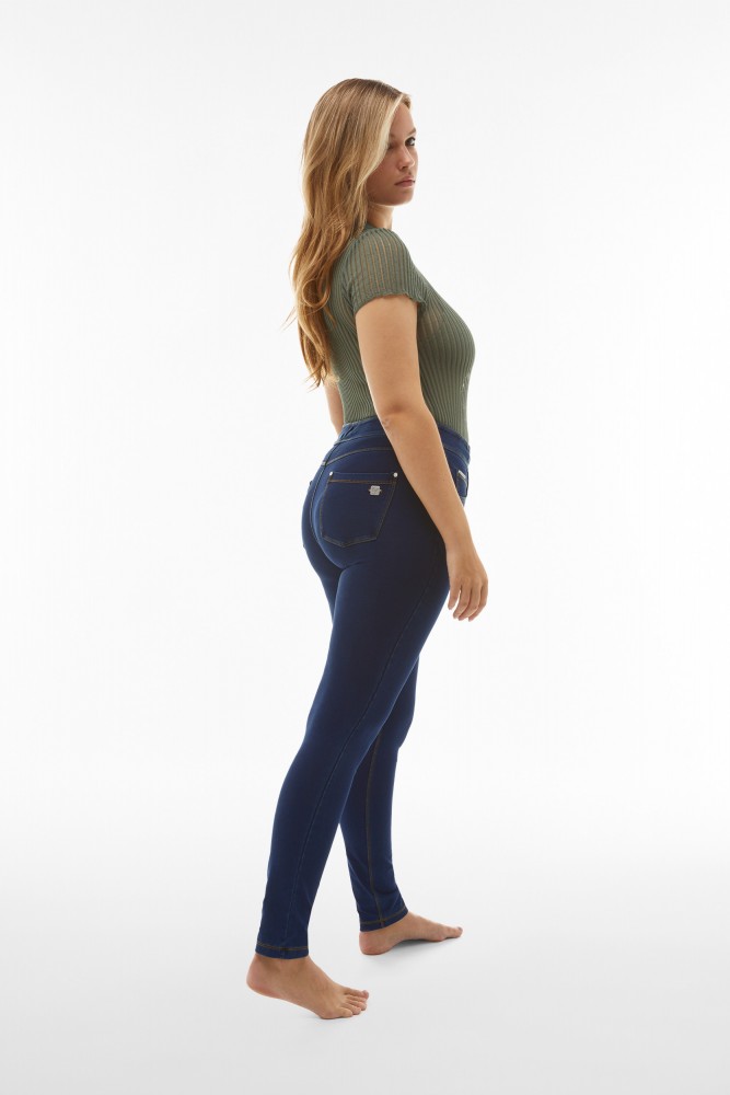 N.O.W.® hlače od traper jerseya sa višim  strukom