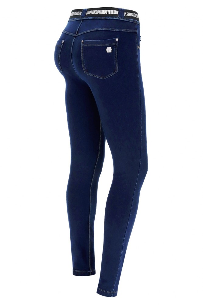 N.O.W.® HLAČE, DENIM-EFFECT SLIM FIT, TAMNI DENIM