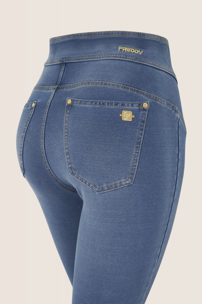 Hlače N.O.W.® s preklopivim pojasom od denim tkanine