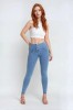WR.UP ® Push Up skinny hlače z visokim pasom in gumbi, 