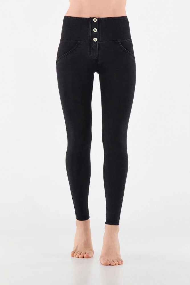 WR.UP® Push Up skinny hlače z visokim pasom in gumbi,
