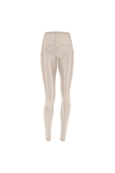 WR.UP® skinny push up hlače iz ekološkega usnja z visokim pasom in gumbi, FW25