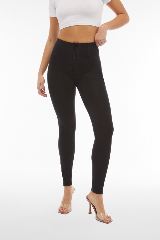 WR.UP® traper, visoki struk, normalna dužina, s patentnim zatvaračem, tamno plave s plavim šavovima