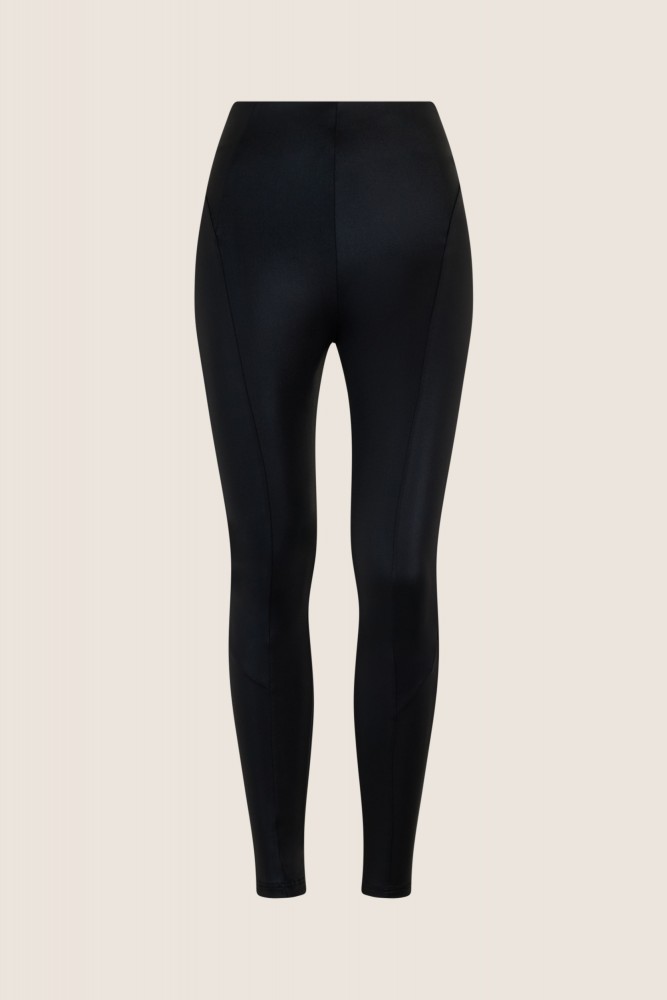 WR.UP® hlače iz D.I.W.O.® PRO tkanine z mokrim videzom in visokim pasom