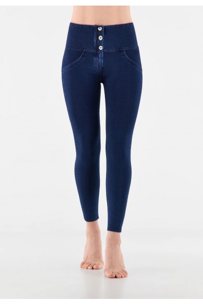 WR.UP® Push Up skinny hlače z visokim pasom in gumbi,7/8