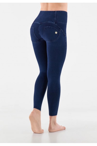 WR.UP® Push Up skinny hlače z visokim pasom in gumbi,7/8