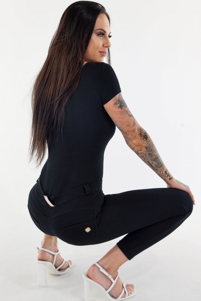 Crne WR.UP® superskinny hlače 7/8 od rastezljivog pamuka s uobičajenim strukom