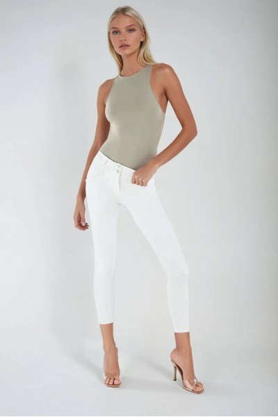 WR.UP® 7/8 SUPERSKINNY EKOLOŠKE KOŽNE HLAČE, BIJELE