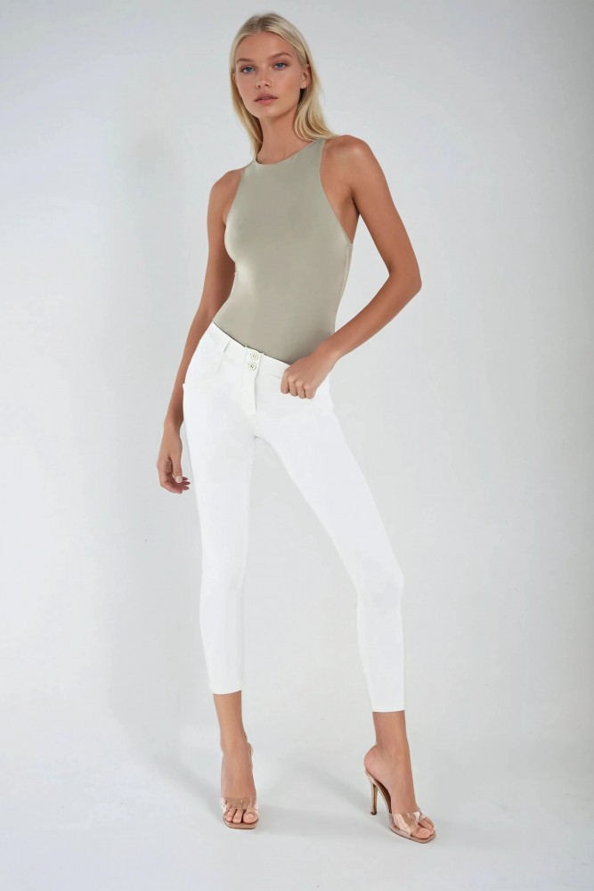 WR.UP® 7/8 SUPERSKINNY EKOLOŠKE KOŽNE HLAČE, BIJELE