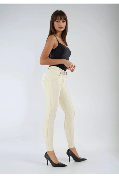 WR.UP® 7/8 SUPERSKINNY EKOLOŠKE KOŽNE HLAČE, BEŽ