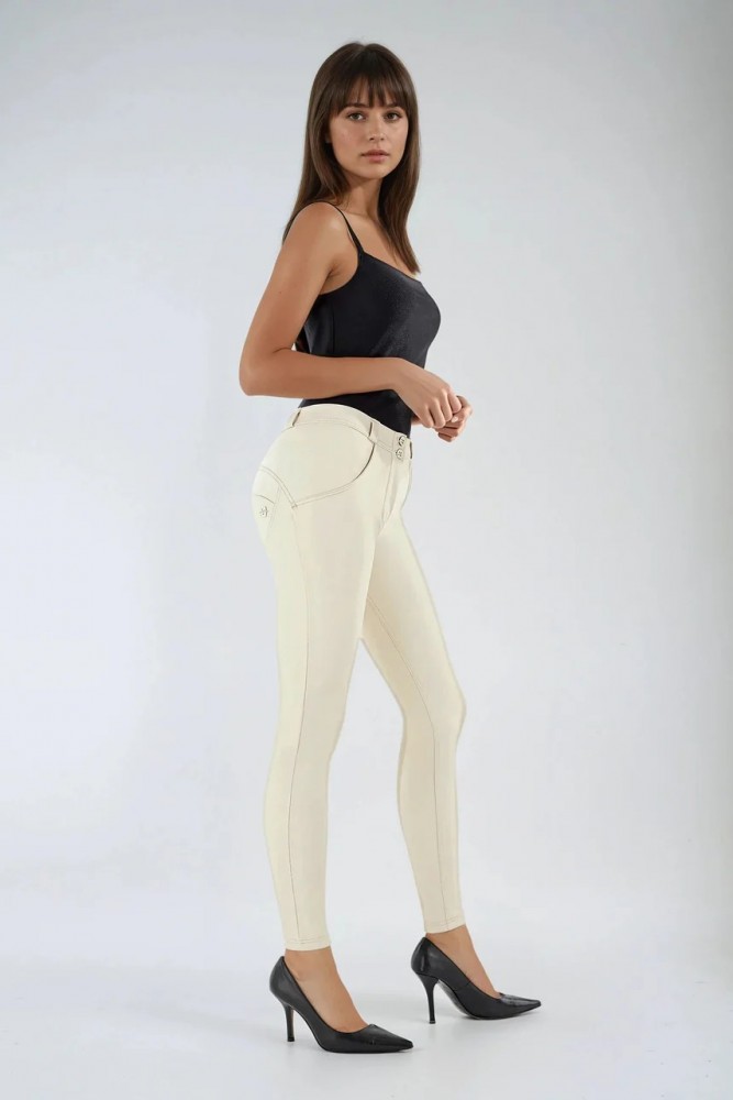 WR.UP® 7/8 SUPERSKINNY EKOLOŠKE KOŽNE HLAČE, BEŽ