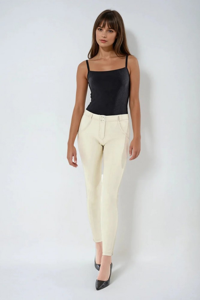 WR.UP® 7/8 SUPERSKINNY EKOLOŠKE KOŽNE HLAČE, BEŽ