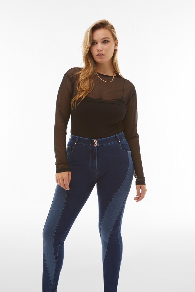 WR.UP® traperice od tkanog trapera s kontrastnim trakama