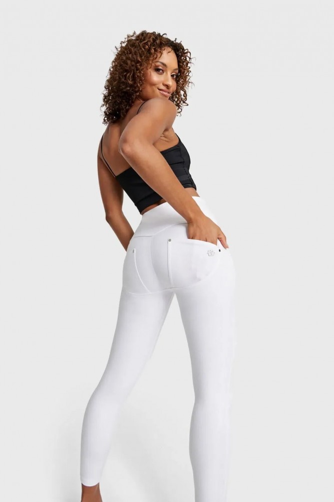 WR.UP® SKINNY PUSH UP BIJELE HLAČE, VISOK PAS